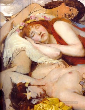 Exhausted Maenides after the Dance Romantic Sir Lawrence Alma Tadema Oil Paintings